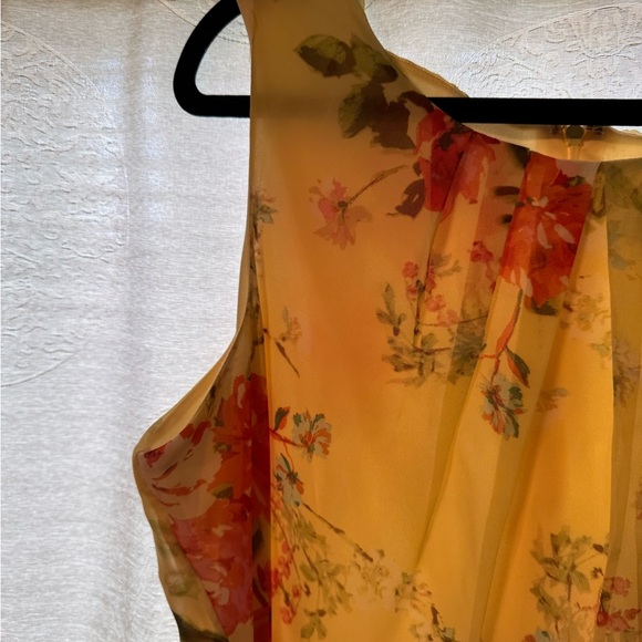 R&K Women’s Yellow Floral Spring/ Summer Elegant Dress Size 16 Fast Shipping - Picture 6 of 13